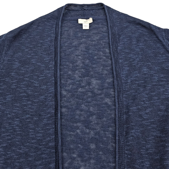 J Jill Cardigan Womens Size Small Blue Open Front Linen Blend Lightweight - Picture 4 of 14